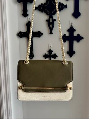 Strathberry Olive & Ivory East West Chain Shoulder Bag